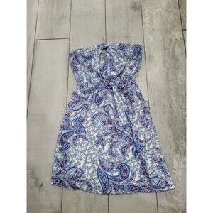 Montesu Women's Mini Blue Strapless Summer  Dress  Size Medium